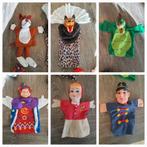 6 Poppenkast poppen (Rood Kapje, Grote boze wolf, Clown etc), Kinderen en Baby's, Speelgoed | Actiefiguren, Ophalen of Verzenden