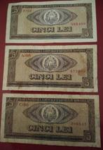 Roemenië - 5 Cinci Lei - 1966 - drie bankbiljetten, Postzegels en Munten, Bankbiljetten | Europa | Eurobiljetten, Los biljet, Overige landen
