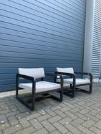 Vintage set stoelen met teakhouten frame, Twee, Overige kleuren, Ophalen of Verzenden, Zo goed als nieuw