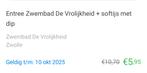 4 kaartjes zwembad de vrolijkheid zwolle tm 10 okt, Tickets en Kaartjes, Kortingen en Cadeaubonnen, Drie personen of meer, Overige soorten