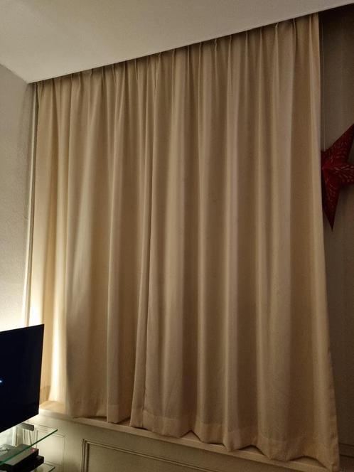 Crème overgordijnen, Huis en Inrichting, Stoffering | Gordijnen en Lamellen, Zo goed als nieuw, 200 cm of meer, 150 tot 200 cm