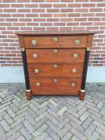 Antieke Eiken Empire Vier Laden Commode