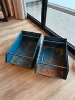 Vintage Metalen Opbergbakken Set, Huis en Inrichting, Woonaccessoires | Kisten, Ophalen, Gebruikt, 50 tot 100 cm, Metaal
