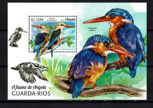 angola 2018 pf blok ijsvogels birds vogels kingfisher 1, Postzegels en Munten, Postzegels | Thematische zegels, Postfris, Dier of Natuur