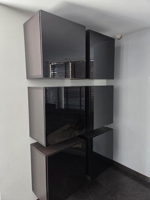 IKEA Besta wandkasten hoogglans zwart (60x22x64) en (60x42x6, Huis en Inrichting, Kasten | Wandmeubels, Zo goed als nieuw, Minder dan 100 cm