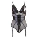 Black Level Zwarte bondage body maat S (529), Kleding | Dames, Cotelli Collection, Ophalen of Verzenden, Zwart, Body of Korset
