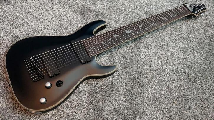 Schecter Damien Platinum 9 9-string zgan 9 snarige gitaar, Muziek en Instrumenten, Snaarinstrumenten | Gitaren | Elektrisch, Zo goed als nieuw