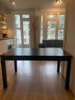 Zwarte uitschuifbare eettafel 130 of 190 cm lang, Eikenhout, Ophalen