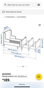 Blauw IKEA kinderbed Meegroeibed, Ophalen, Gebruikt, 70 tot 85 cm, Lattenbodem