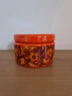 Vintage Oranje emaille pot met Bloemen, Ophalen of Verzenden