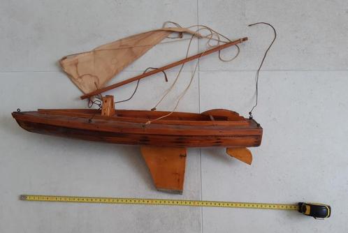 Houten zeilboot model 54 cm, Hobby en Vrije tijd, Modelbouw | Boten en Schepen, Gebruikt, Overige merken, Ophalen of Verzenden