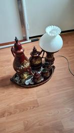 Tinnen Servies met Lamp - Geschilderd, Ophalen
