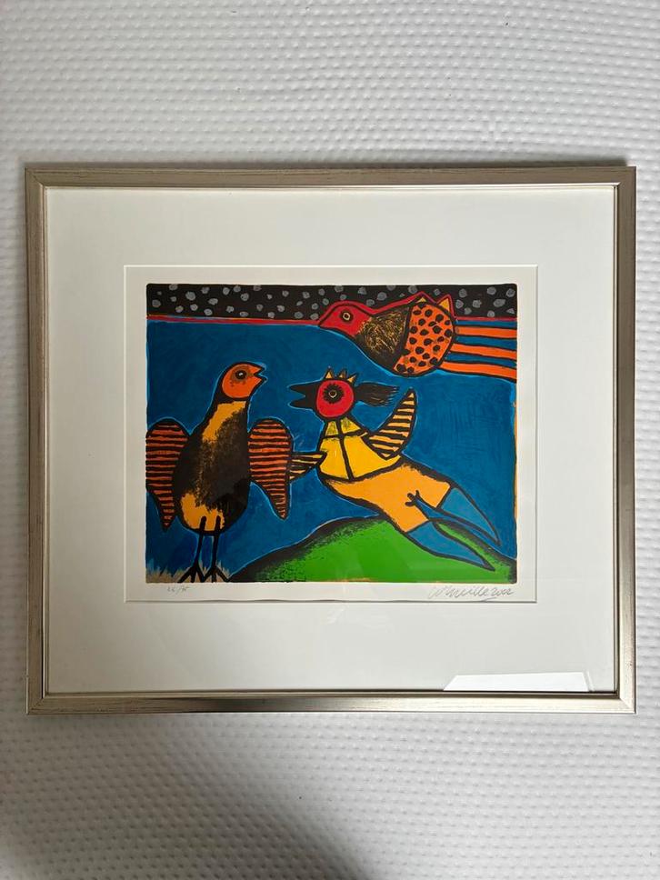 Corneille - Carnaval des Oiseaux 2 - Zeefdruk, Antiek en Kunst, Kunst | Etsen en Gravures, Ophalen of Verzenden