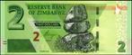 Zimbabwe bankbiljet 2 Dollars 2019, Pick 101 UNC, Verzenden, Zimbabwe, Los biljet