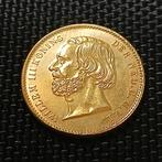 Gouden Willem III 10 Gulden tientje uit 1850 verguld naslag, Koning Willem III, Verzenden, Goud, Losse munt