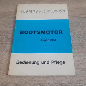 Zundapp Instructieboekje Bootsmotor typ 304  6 Pk beschikbaar voor biedingen
