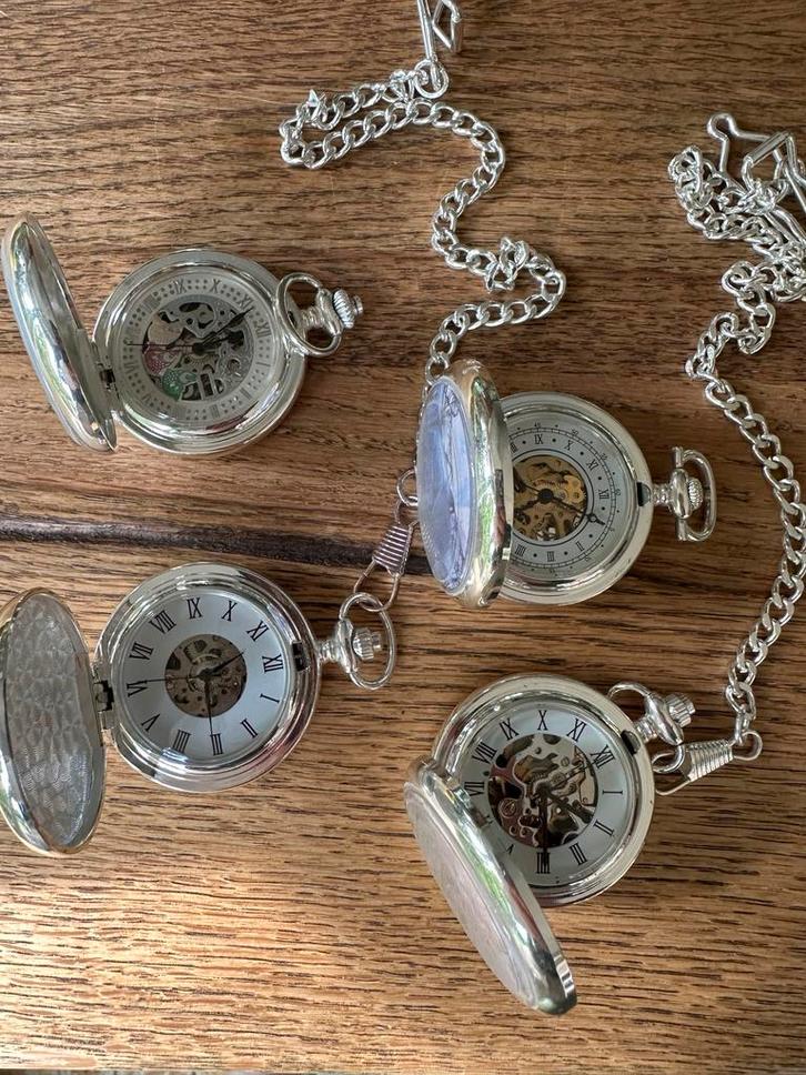 Handopwind zakhorloge 4x, Sieraden, Tassen en Uiterlijk, Overige Accessoires, Gebruikt, Ophalen of Verzenden