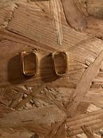 Hoops gold plated rechthoek, Ophalen of Verzenden, Nieuw, Goud, Overige materialen