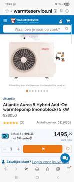 Atlantic Aurea 5 Hybrid Warmtepomp, Ophalen, 30 tot 80 cm, Hoog rendement (Hr), Cv-ketel of Combi-ketel