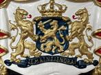 Wapenschild, je maintiendrai, hofleverancier, gietijzer., Antiek en Kunst, Ophalen of Verzenden