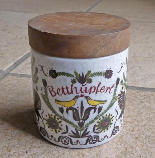 Thö voorraadpot Betthüpferl vintage porselein snoeppotje, Huis en Inrichting, Keuken | Potten en Pannen, Gebruikt, Pot, Bus of Blik