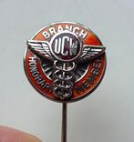 Zilveren speld: British Union of Communication Workers, 1979, Ophalen of Verzenden, Gebruikt, Overige onderwerpen, Speldje of Pin