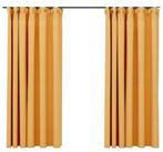 Gordijnen 6 stuks - verduisterend - Okergeel - 130x130, Ophalen, 100 tot 150 cm, Mooi, Zo goed als nieuw