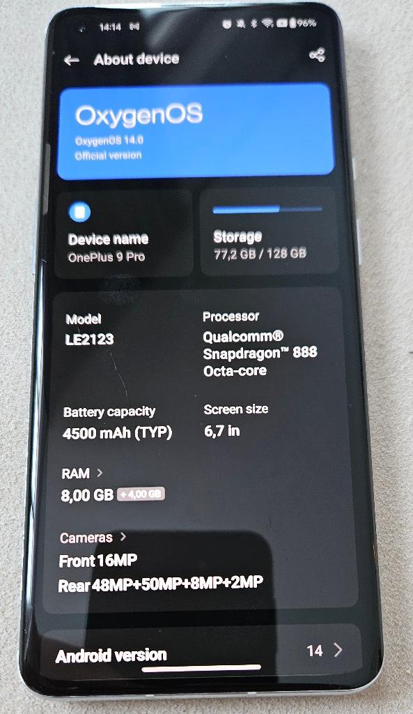 Oneplus 9 Pro 128GB, Telecommunicatie, Mobiele telefoons | Overige merken, Gebruikt, Zonder abonnement, Zonder simlock, Overige modellen