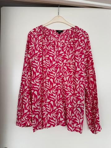 C&A blouse – roze/crème print – maat 46– lange mouwen beschikbaar voor biedingen