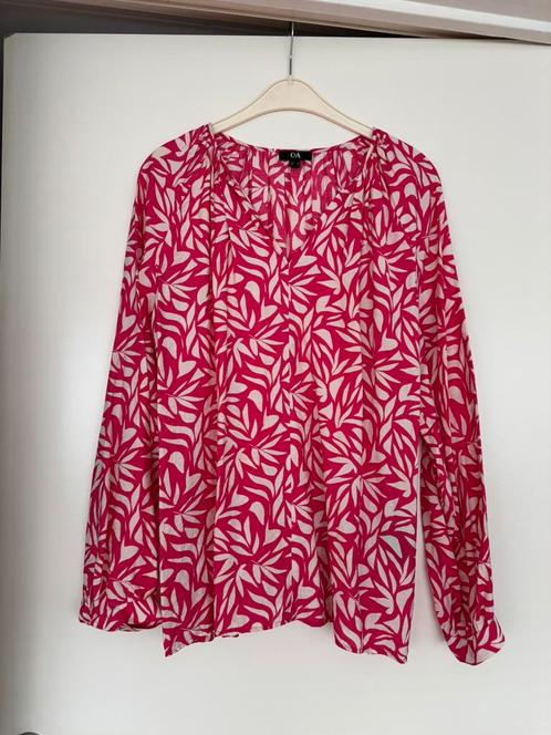 C&A blouse – roze/crème print – maat 46– lange mouwen, Kleding | Dames, Blouses en Tunieken, Zo goed als nieuw, Maat 46/48 (XL) of groter