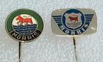 2 Vintage Morris Speldjes, Ophalen of Verzenden, Gebruikt, Merk, Speldje of Pin