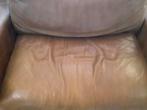 Leren bankstel bruin (Mokana) 1,5 & 4 Zits, Huis en Inrichting, Fauteuils, Ophalen, Gebruikt, 125 tot 150 cm, Leer