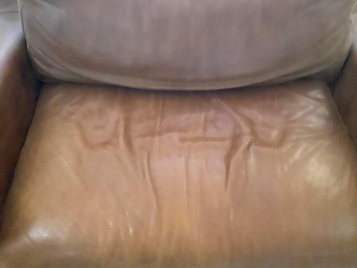 Leren bankstel bruin (Mokana) 1,5 & 4 Zits, Huis en Inrichting, Fauteuils, Gebruikt, Leer, 100 tot 125 cm, 125 tot 150 cm, Ophalen