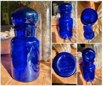 Vintage 70-80s cobalt apothecary can beschikbaar voor biedingen