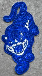 Strijk sticker blauw tijger & glitter NIEUW rugzak tas badge, Ophalen of Verzenden, Nieuw