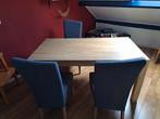 Robuuste eettafel met 4 stoelen, Huis en Inrichting, Ophalen, Gebruikt, 50 tot 100 cm, Vijf personen of meer