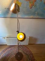 Retro Bol Lamp Vloerlamp Jaren 70 Bollamp BollenLamp Bruin, Huis en Inrichting, Lampen | Vloerlampen, Ophalen, Gebruikt, Metaal