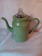 Resedagroen emaille percolator koffiekan, Antiek en Kunst, Ophalen of Verzenden
