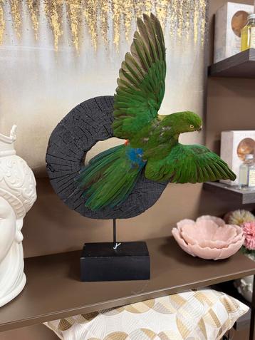 Unieke Papegaai op Houten Ornament beschikbaar voor biedingen