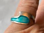 Zilveren ring emaille A. Laurent, Verzenden, Dame, Zilver, Zilver