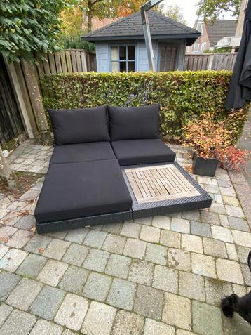 Lounge set 4-delig, 90x90, graniet & zwart beschikbaar voor biedingen