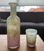 Glazen vazen - set van merk Fidrio, Huis en Inrichting, Ophalen of Verzenden, Minder dan 50 cm, Groen, Glas