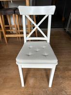 Witte Ikea Ingolf stoelen met kussens, Ophalen, Gebruikt, Wit, Eén