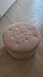Ronde Roze Opberg Poef, Huis en Inrichting, Banken | Voetenbanken en Poefen, Ophalen, Gebruikt, Rond, Minder dan 50 cm