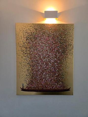 Schilderij: Gondel vol bloemen 100cm x 80cm (lichtgewicht)  beschikbaar voor biedingen