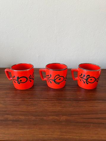 Set van 3 Zell am Harmersbach mokken retro vintage oranje beschikbaar voor biedingen