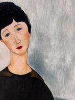 Zittende Jonge Vrouw (1918) Amedeo Modigliani handgemaakt, Ophalen of Verzenden