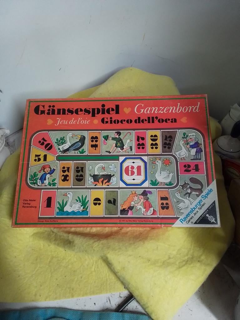 14856) mooi oud ganzenbord spel 1970, Antiek en Kunst, Antiek | Speelgoed, Ophalen of Verzenden