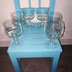 Irish coffee glazen met diamantvoet breed model 6 stuks, Ophalen, Glas of Glazen, Gebruikt, Glas