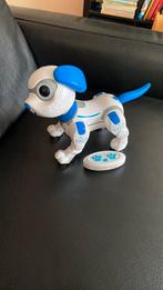 Robothond met controller wit met blauw 20cm, Ophalen of Verzenden, Zo goed als nieuw